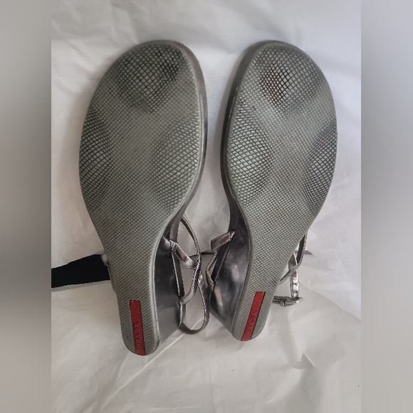 Prada Silver metallic Jeweled  Sandals size 38 - Picture 2 of 16